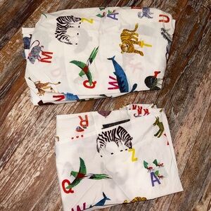 Pottery Barn Kids Animal Alphabet Bedding Sheets - Multicolor